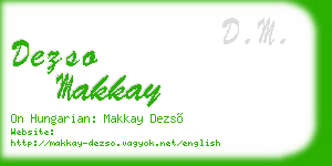 dezso makkay business card